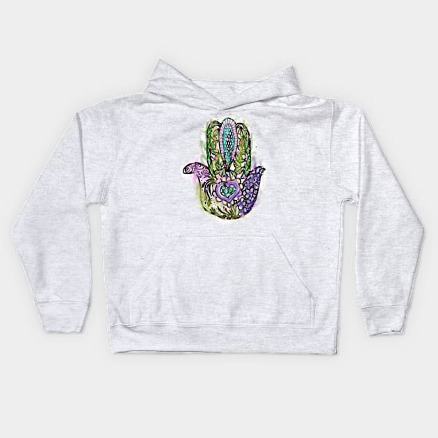 Hamsa Hand Kids Hoodie by Light Girl Design